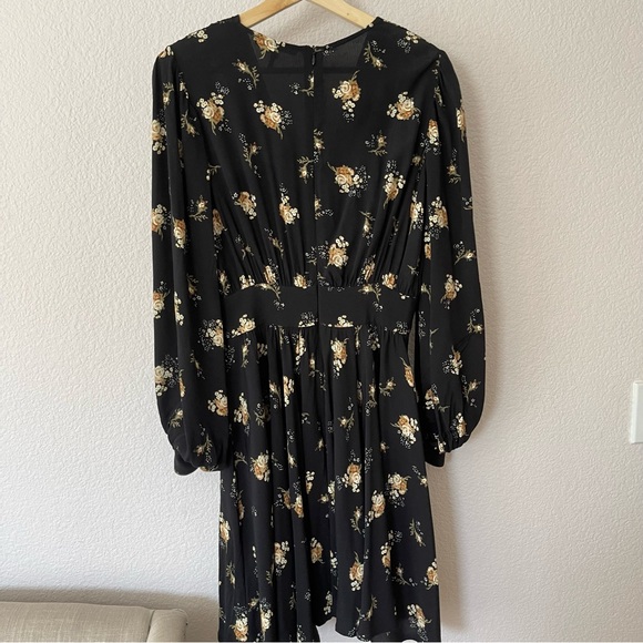 Maje Floral Long Balloon Sleeve Mini Dress, Size 6 US/38 FR - Picture 6 of 13